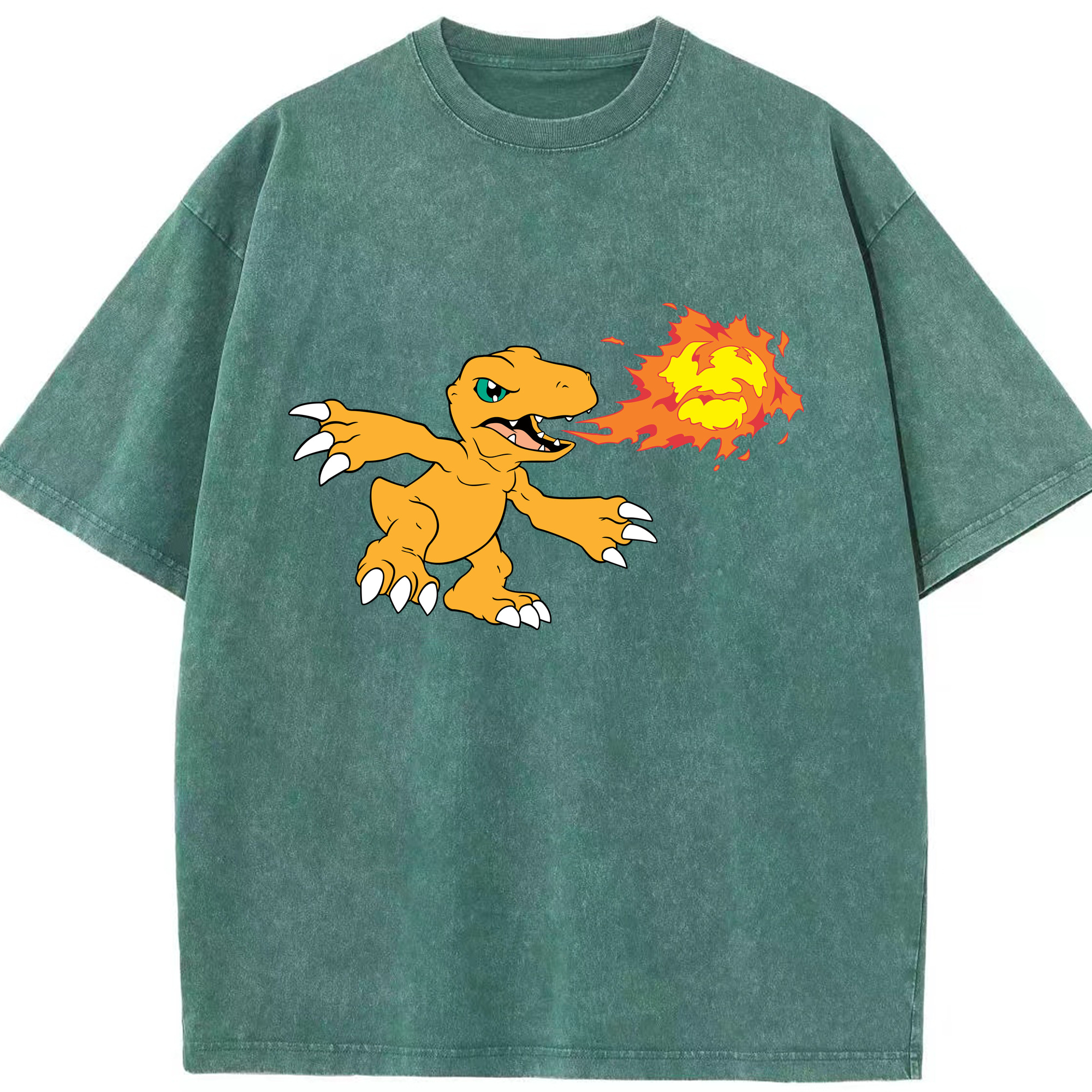 （画像用） Digimon デジタルモンスター/デジモン 綿100% ヴィンテージ風 半袖Tシャツ（フロントプリント）